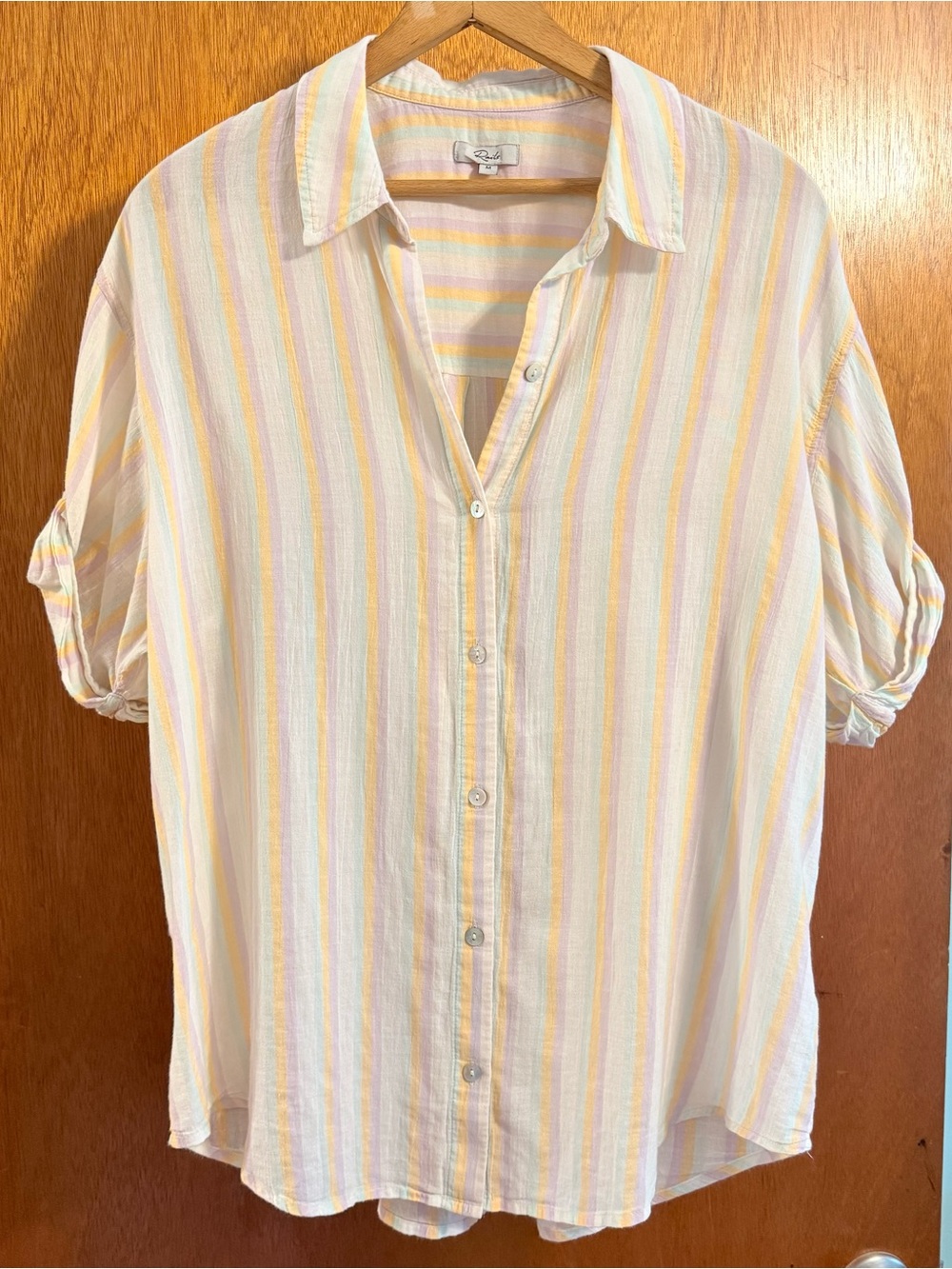 Rails WoMen's Striped Button-Down Shirt - White, Yellow, lavender